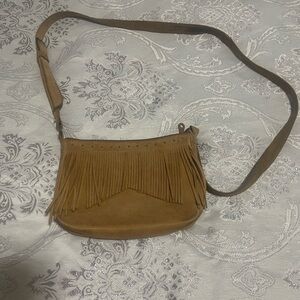 Minnetonka Fringe Tan Crossbody Bag